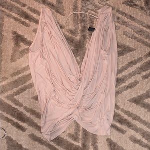 Pink scoop neck and backless top
